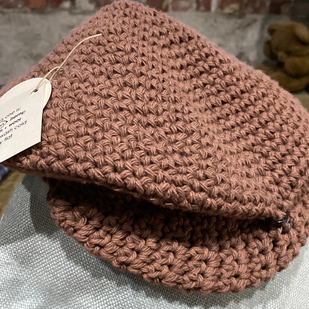 Handmade knit newsboy cap